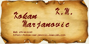 Kokan Marjanović vizit kartica